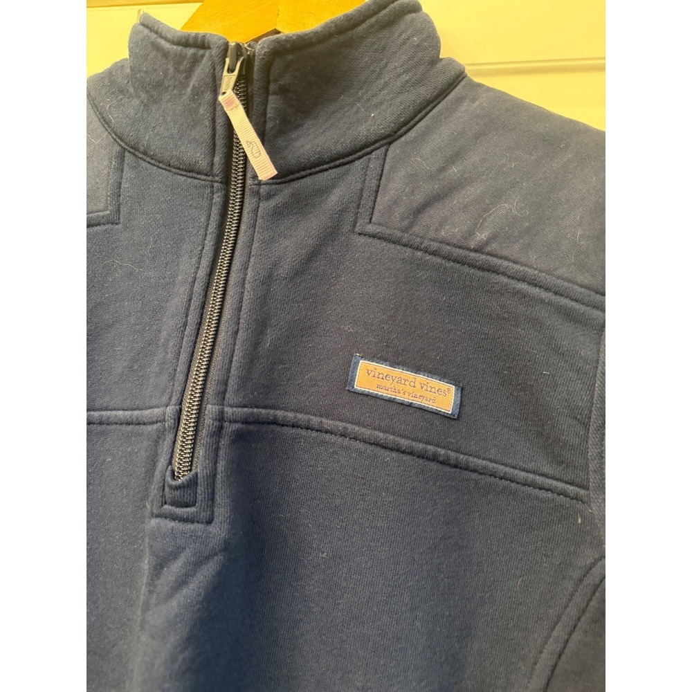 Vineyard Vines Womens Navy Blue 100% Cotton Quarter Zip Pullover Sweater Size M